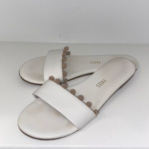 Tkees White Pom-Pom Sandals